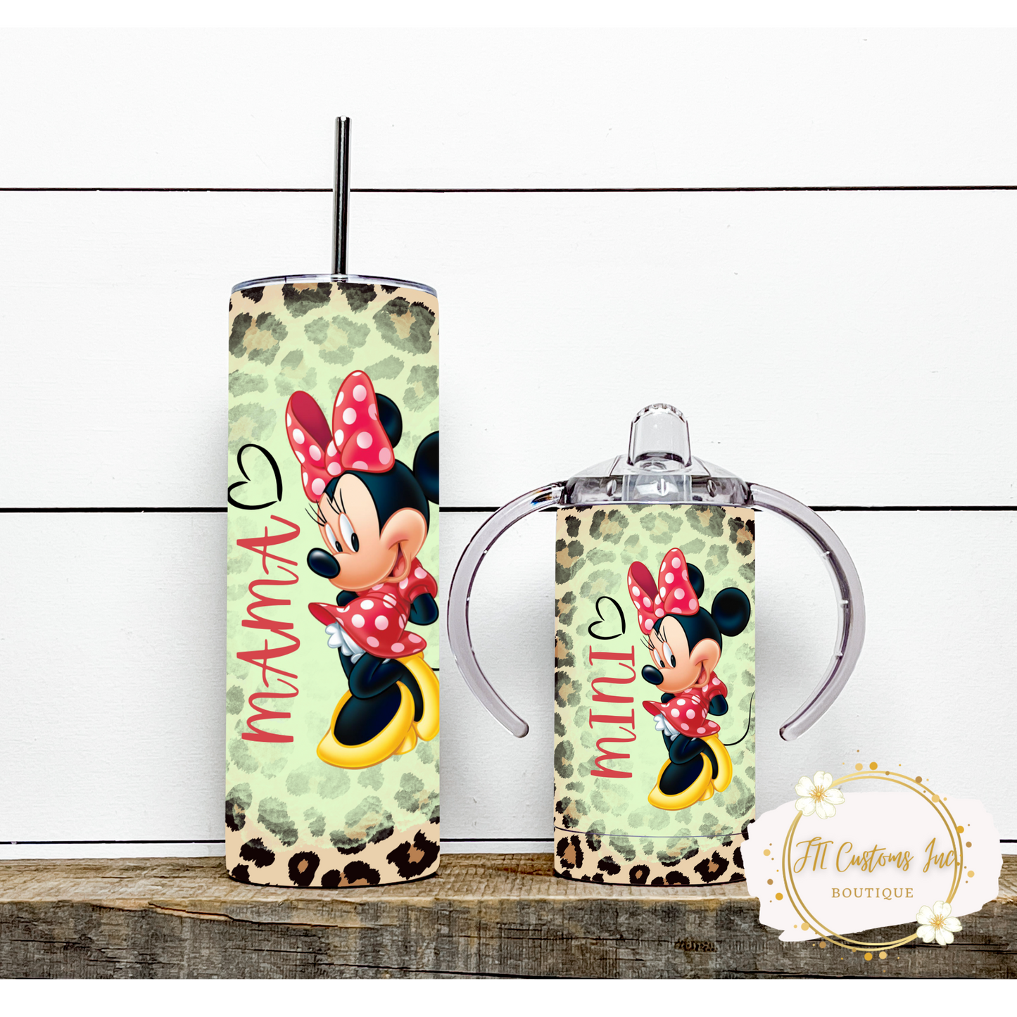 minnie mouse mama tumbler and mini sippy cup set