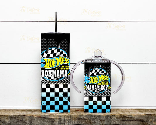 Boy Mama and Me Race Car Matching Tumbler Set