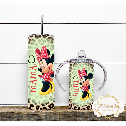 minnie mouse mama tumbler and mini sippy cup set 