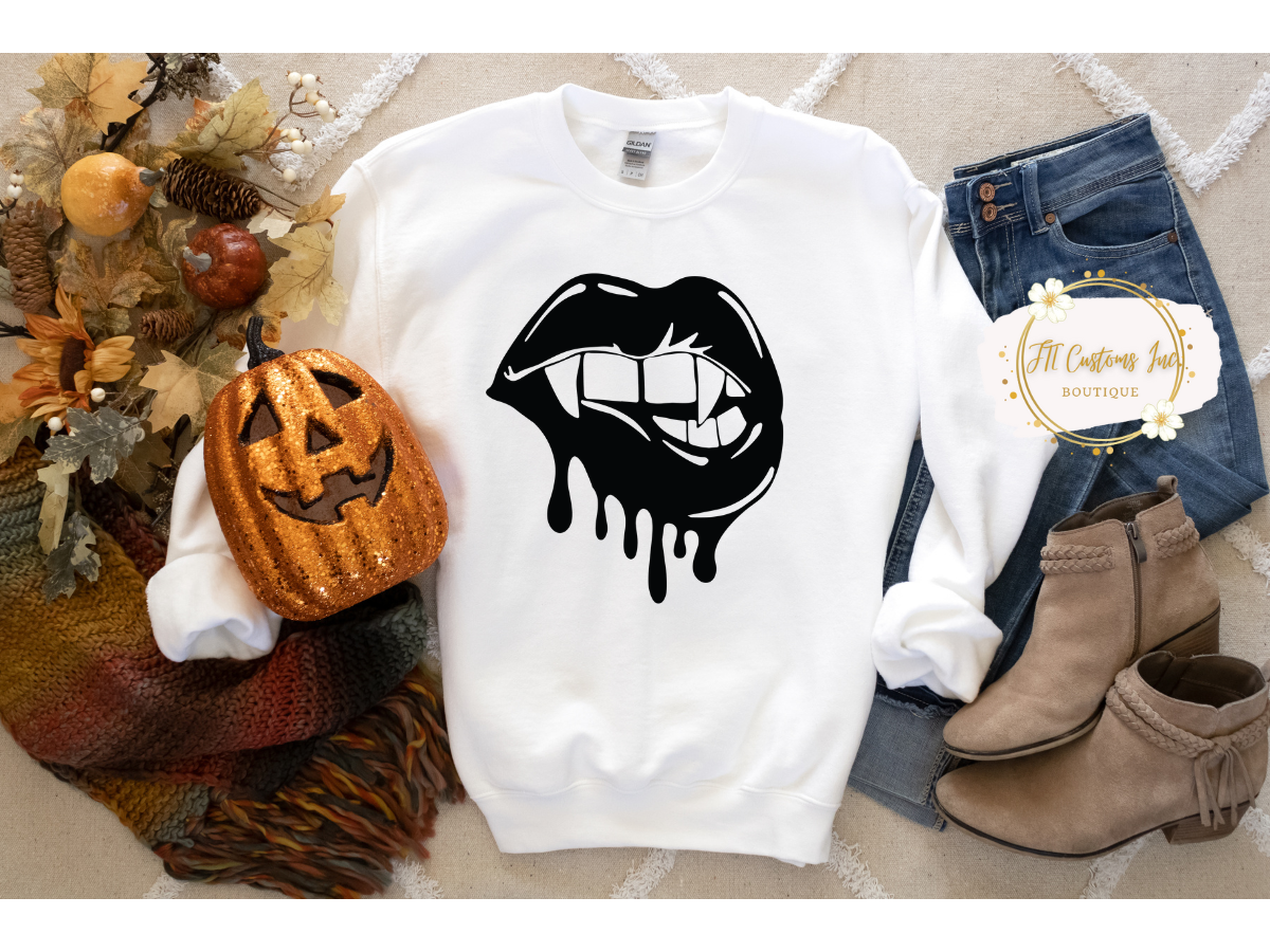 Gold Vampire Lips Sweatshirt