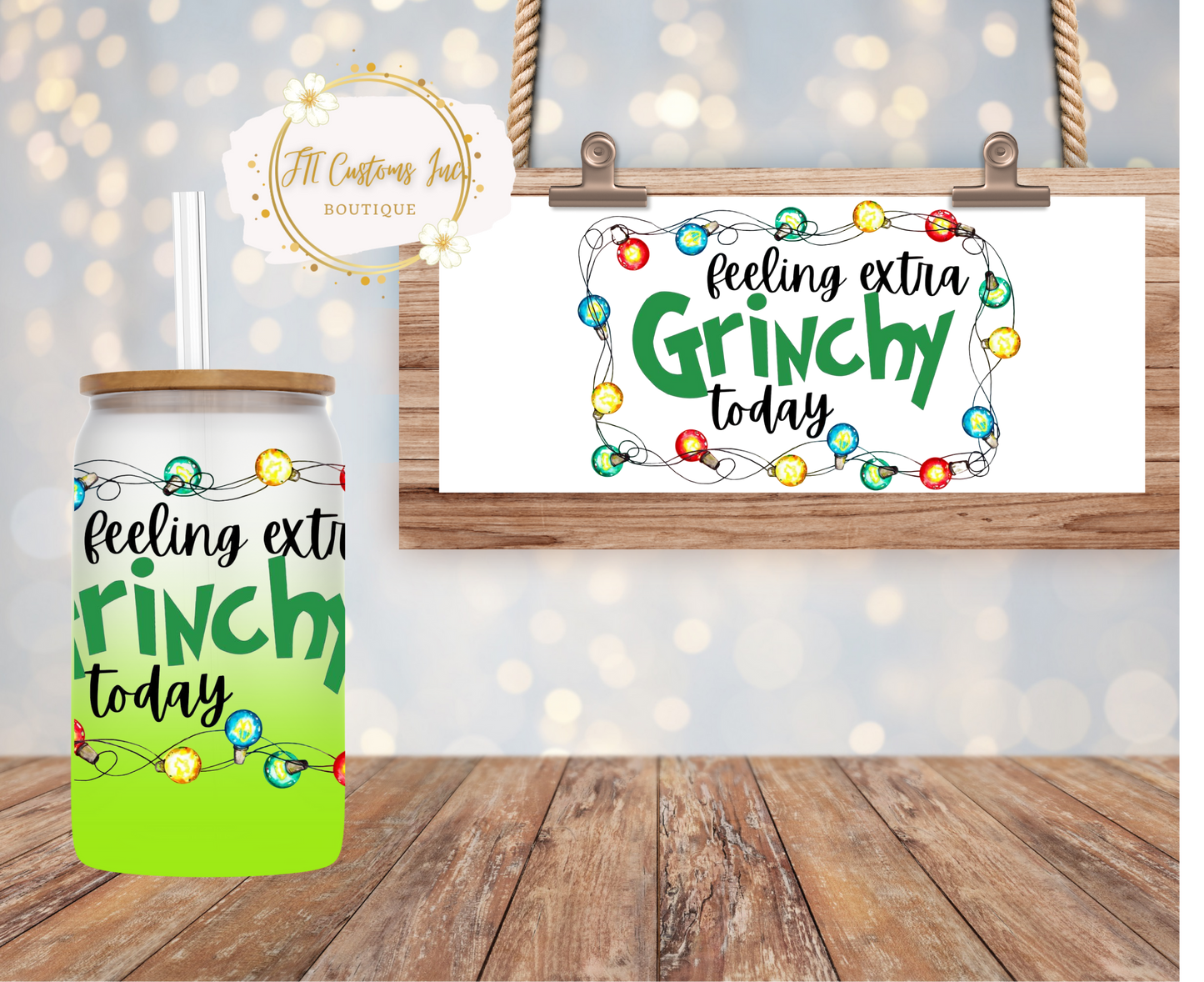 Extra Grinchy Frosted Glass