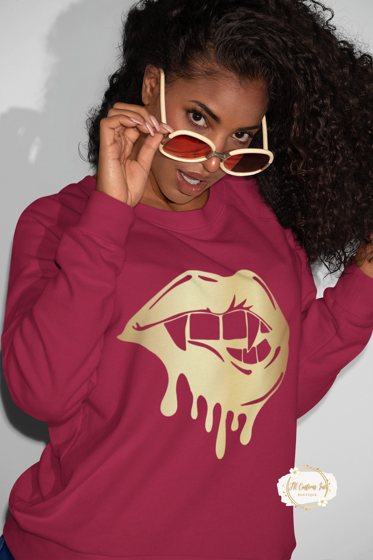 Gold Vampire Lips Sweatshirt